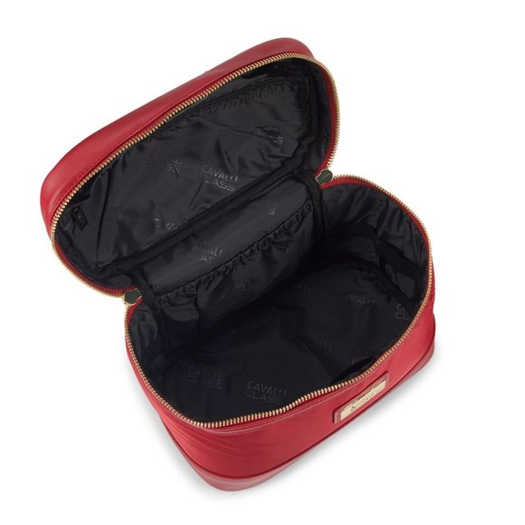 CAVALLI CLASS BY ROBERTO CAVALLI Perfect Logo Cosmetic Bag Red - Picture 2 of 10
